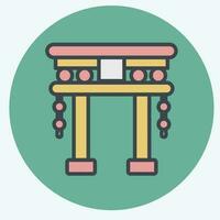 icono torii puerta. relacionado a chino nuevo año símbolo. color compañero estilo. sencillo diseño editable vector