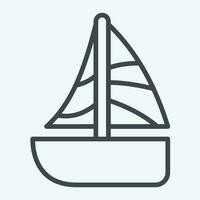 Icon Sailing. related to Hawaii symbol. line style. simple design editable. vector