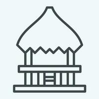 Icon Pavilion Cottage. related to Hawaii symbol. line style. simple design editable. vector