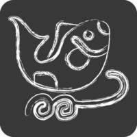 Icon Fishes. related to Chinese New Year symbol. chalk Style. simple design editable vector