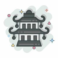 Icon Pagoda. related to Chinese New Year symbol. comic style. simple design editable vector