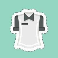 Sticker line cut Shirt. related to Hawaii symbol. simple design editable. vector