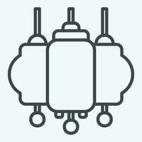 Icon Lantern. related to Chinese New Year symbol. line style. simple design editable vector