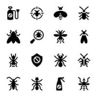 Pest Control Icons Set vector