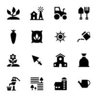 Agriculture Glyph Vector Icons