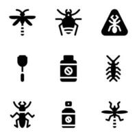 Pest Control Icons Set vector