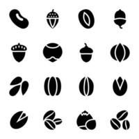 Healthy Food Glyph Icons Set vector