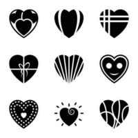 Hearts solid Vector Icons Pack