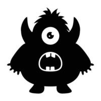 zombie monster and big screaming mouth, argus panoptes flat icon vector