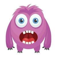 zombie monster and big screaming mouth, argus panoptes flat icon vector