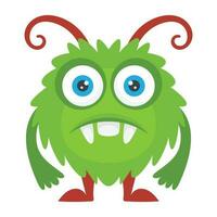 zombie monster and big screaming mouth, argus panoptes flat icon vector