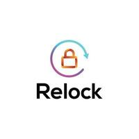 Relock modern safety logo design vector