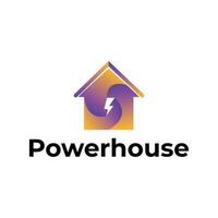 Power house modern 3d logo design vector