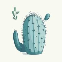 Cactus in a pot. Beautiful green cute cactus illustration vector isolated artwork