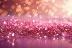 Pink shiny abstract background. Generate Ai photo