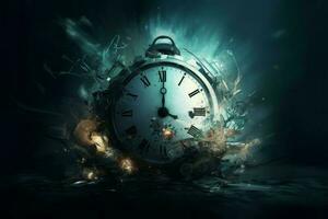 Time concept clock. Generate Ai photo