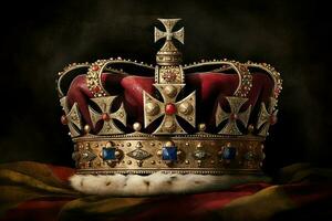 Coronation red crown. Generate Ai photo