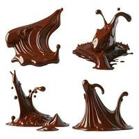 Set of 3D Chocolate Splash with Chocolate Bar vector