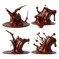 conjunto de 3d chocolate chapoteo con chocolate bar vector