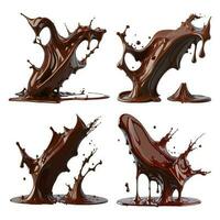 Set of 3D Chocolate Splash with Chocolate Bar vector