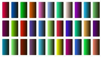 Colorful Brown oil Color Shade Linear Gradient Palette Swatches Web Kit Rounded Rectangles Template Set vector