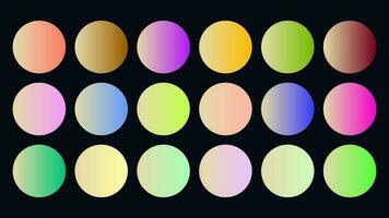 Colorful Tan Color Shade Linear Gradient Palette Swatches Web Kit Circles Template Set vector