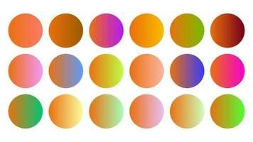 Colorful Orange Color Shade Linear Gradient Palette Swatches Web Kit Circles Template Set vector