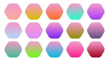 Colorful Pink Color Shade Linear Gradient Palette Swatches Web Kit Rounded Hexagons Template Set vector