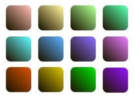 Colorful Brown Oil Color Shade Linear Gradient Palette Swatches Web Kit Rounded Squares Template Set vector