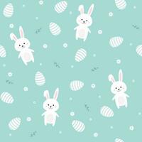 Easter Bunny and eggs vector pattern. Spring Easter morning.