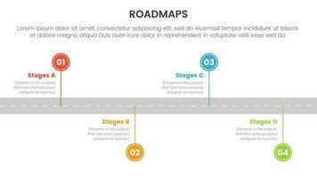 business roadmaps process framework infographic 3 stages with small circle points on timeline and light theme concept for slide presentation vector