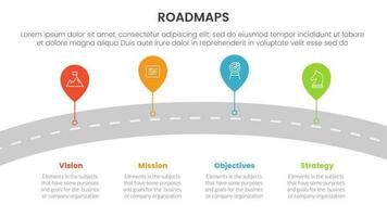 business roadmaps process framework infographic 3 stages with curve road and light theme concept for slide presentation vector