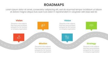 business roadmaps process framework infographic 3 stages with wavy and bumpy road and light theme concept for slide presentation vector