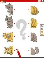 match halves of pictures with cats educational task vector