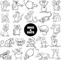 funny cartoon mice and rats animal characters big set vector