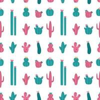 Vector seamless pattern with cactus