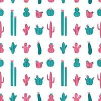 Vector seamless pattern with cactus