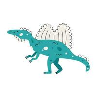 Flat hand drawn vector illustration of spinosaurus dinosaur