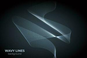 Abstract wavy lines background in vector design