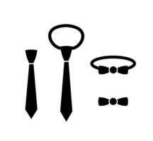 Necktie and bow tie icons set vector