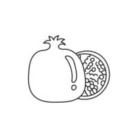 Pomegranate fruit Doodle vector