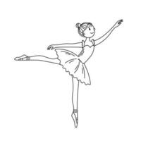 Ballerina dancing ballet doodle vector