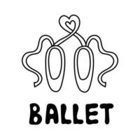 Ballet pointe shoes with text vector