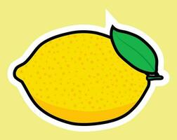 Fresh lemon cartoon sticker hand drawn illustrations vector