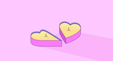 Heart shaped candles lo fi chill wallpaper. Romantic love. Valentines day. Scented candles 2D vector cartoon object illustration, vaporwave background. 80s retro album art, synthwave aesthetics