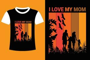 Mom day t shirt design. vector