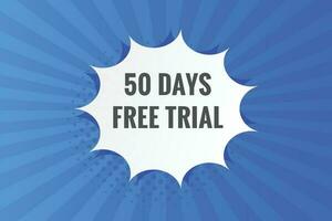 50 days Free trial Banner Design. 50 day free banner background vector