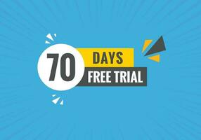 70 days Free trial Banner Design. 70 day free banner background vector