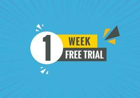 1 week Free trial Banner Design. 1 week free banner background vector