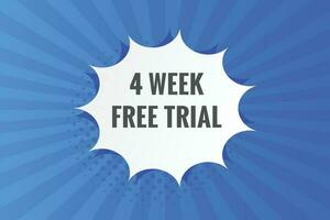 4 week Free trial Banner Design. 4 week free banner background vector